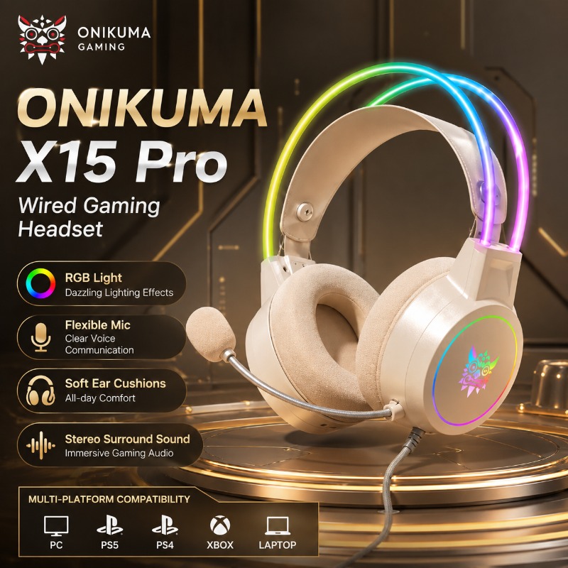 Gaming Headset Rgb - Игровая гарнитура ONIKUMA X15 Pro с