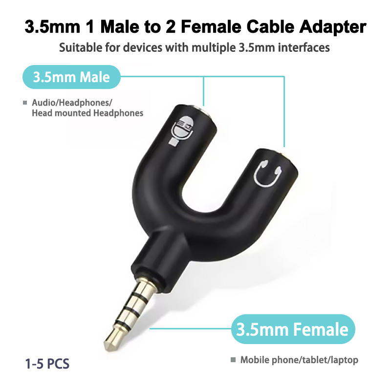 Earphone Splitter Jack - 3,5 мм разветвитель для наушников, адаптер