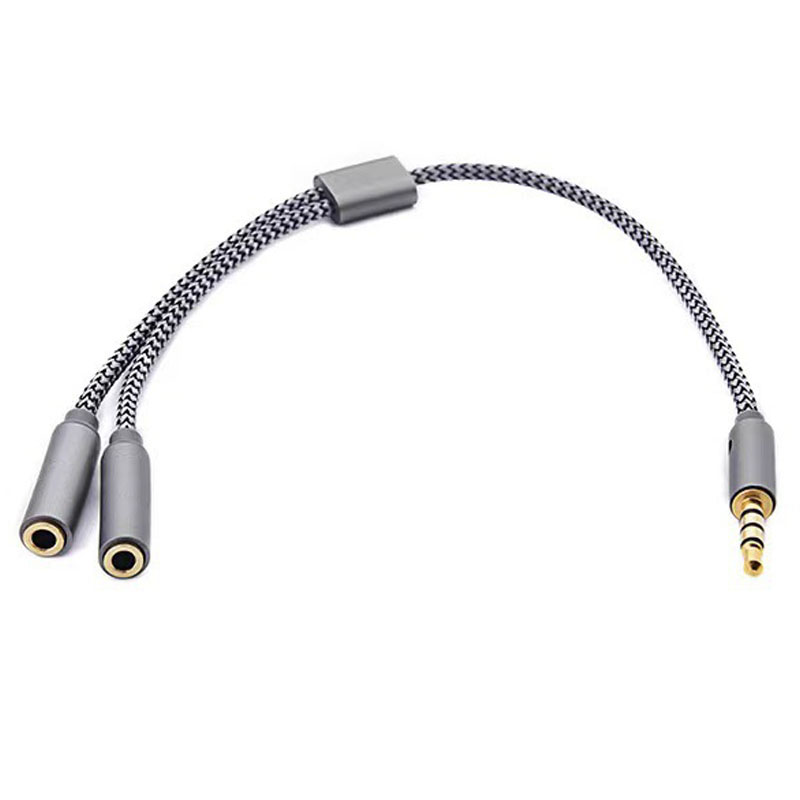 Плетеный аудиокабель-разветвит – обзор и цена Earphone Splitter Jack